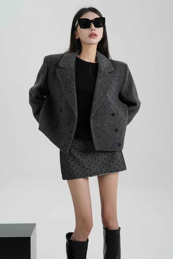 Hochwertiger kurzer Wollmantel 