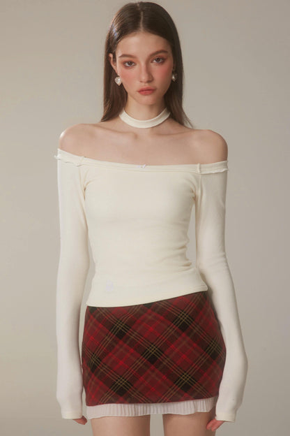 One-Shoulder Bow Basic Top