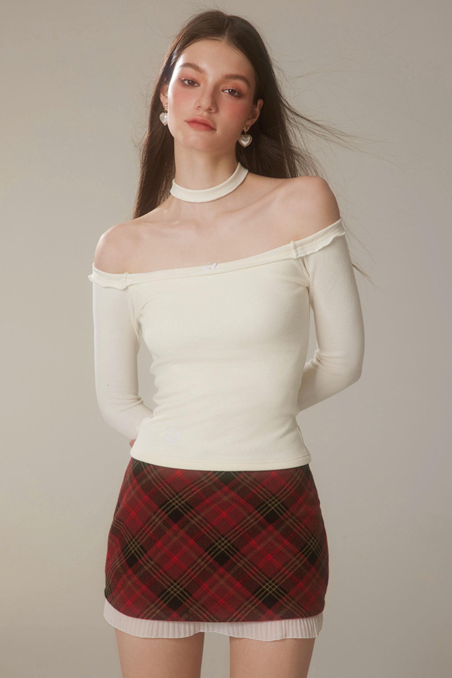 One-Shoulder Bow Basic Top