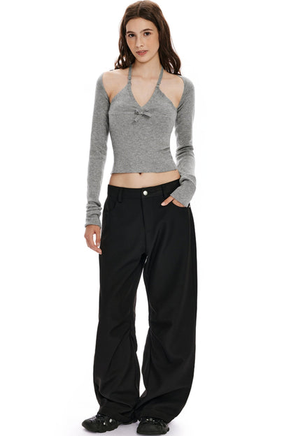 Casual Wide Leg Banana Pants