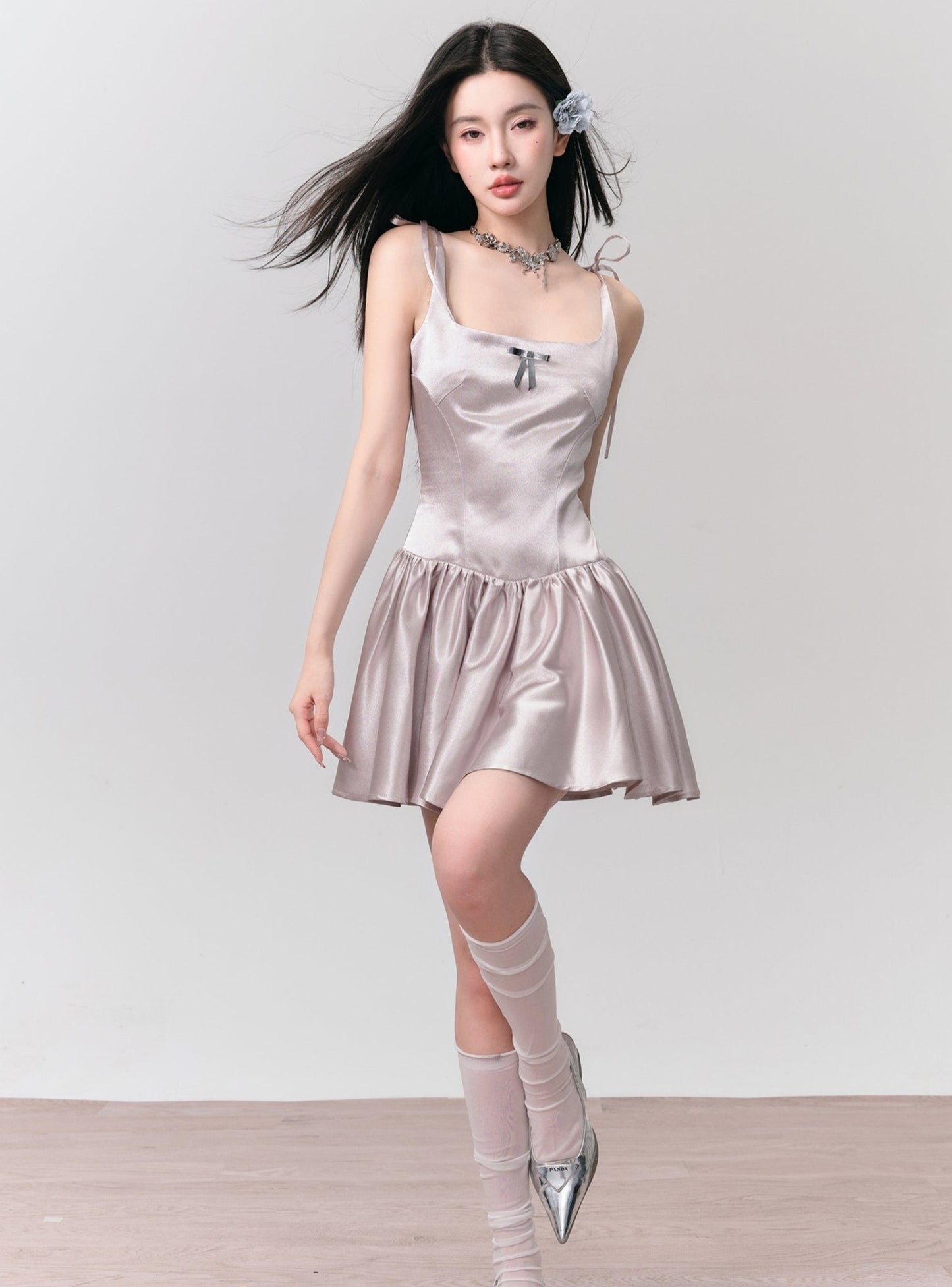 Champagne Latte Silver Pink Dress