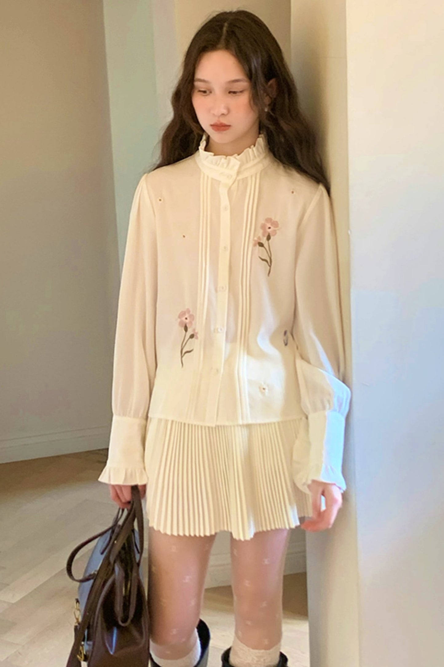 High-End Peach Flower Shirt