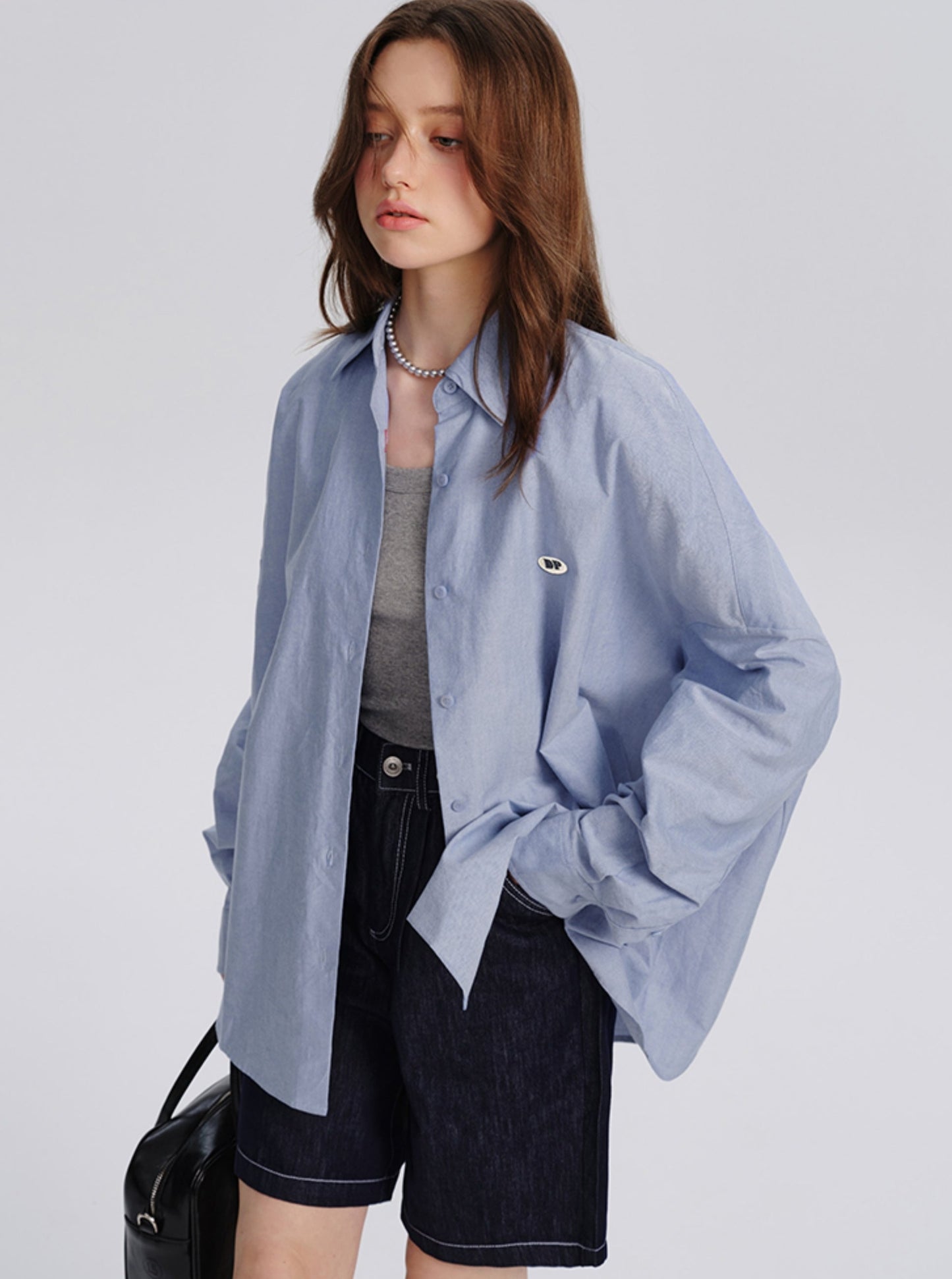 French Blue Loose Shirt