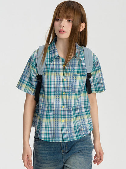 Embroidered Check Summer Shirt