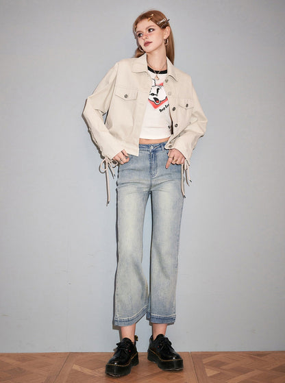 Vintage High-Rise Cropped Jeans Pants