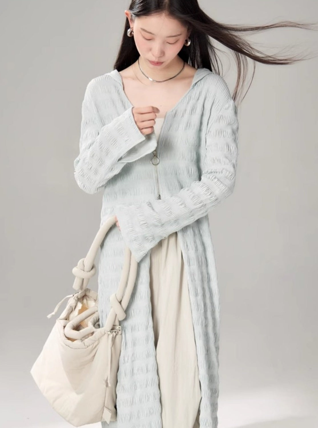 Zip-Knit Cardigan Coat