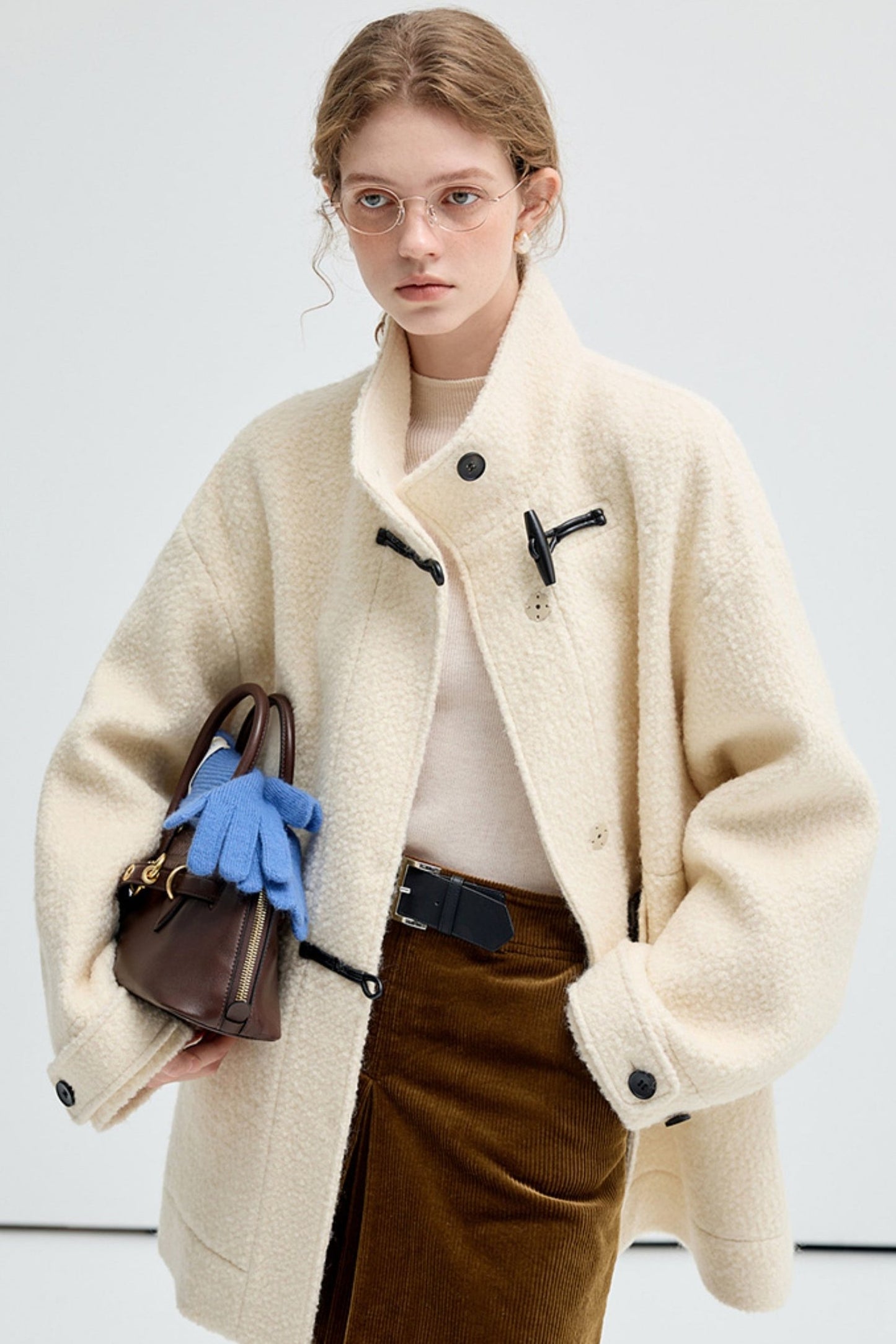 Granular Texture Wool Coat