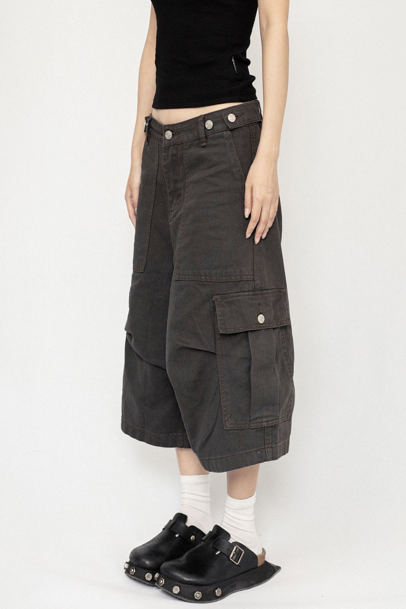 American Retro Style Simple Basic Cropped Pants