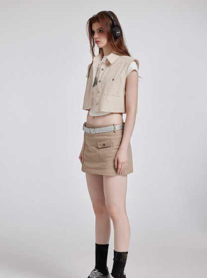 American Short Sleeveless Shirt