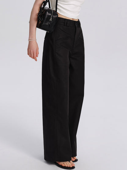 Black High-Rise Suit Pants