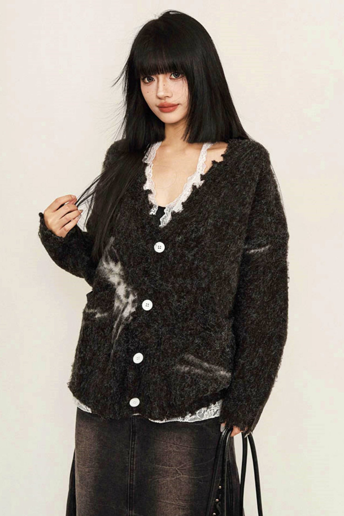 Versatile Frayed Knit Cardigan