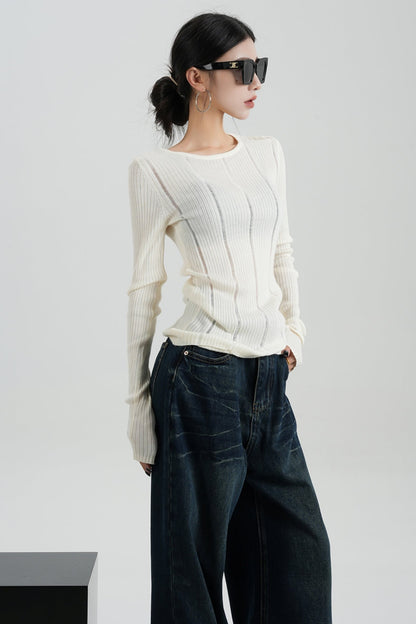 Pullover Long Sleeve Knit Base Layer Top