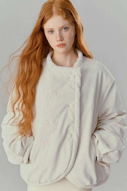 White Tower Embroidered Cotton Jacket