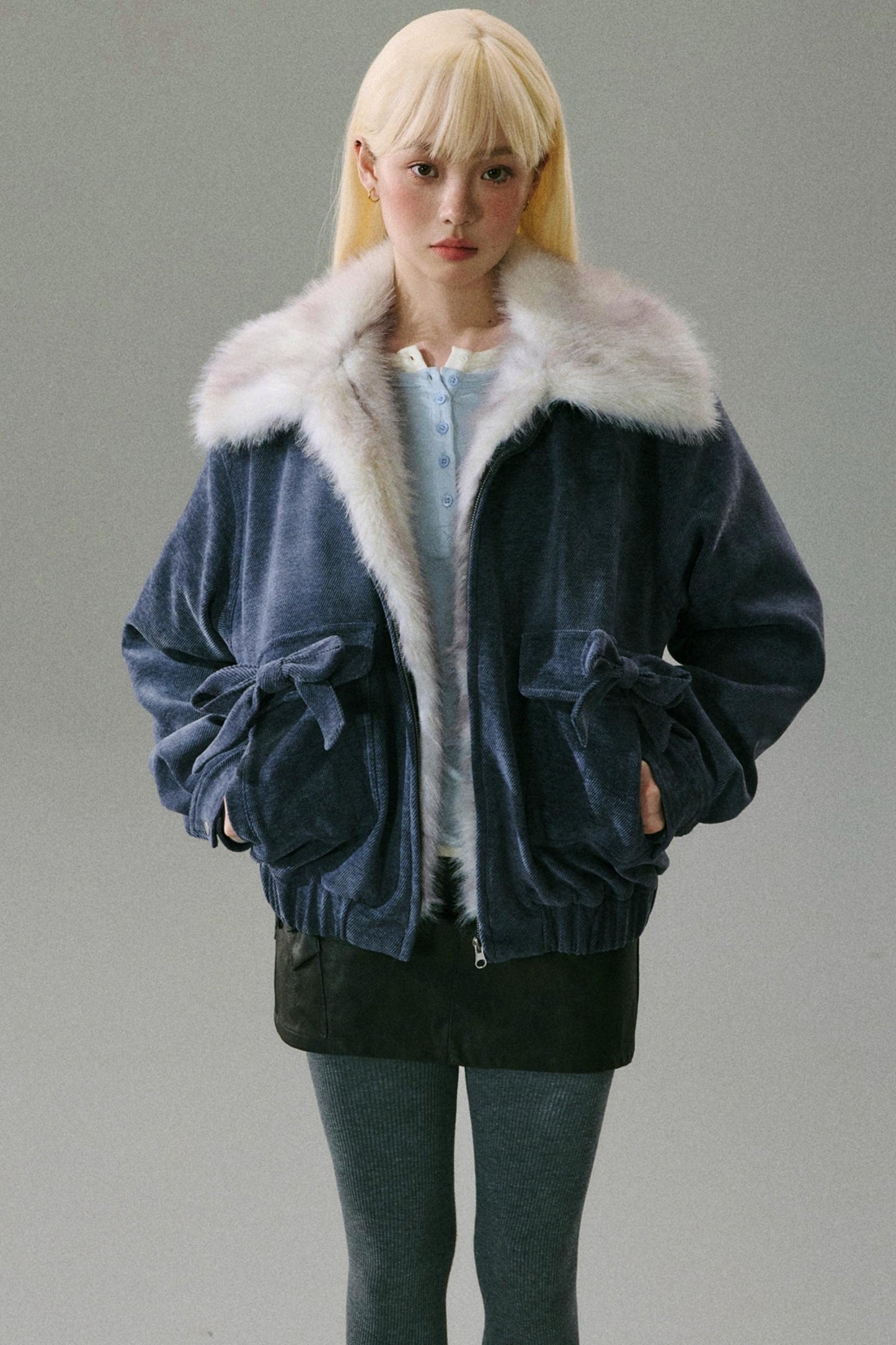 Chenille Fur Collar Jacket