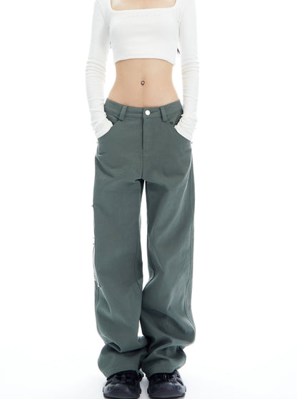 Niche Stud Straight Leg Casual Pants