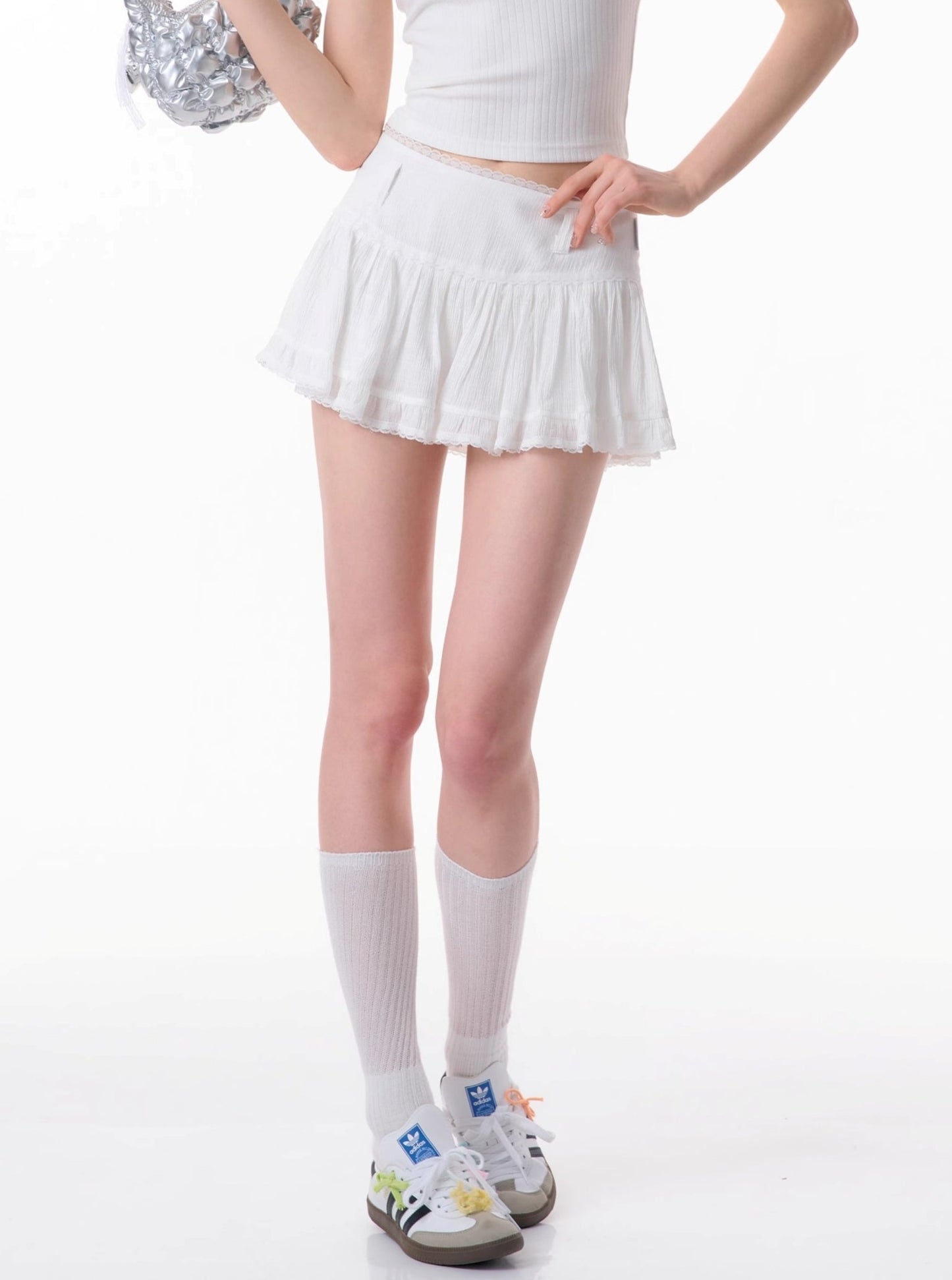 Lace Edge Retro Short Skirt