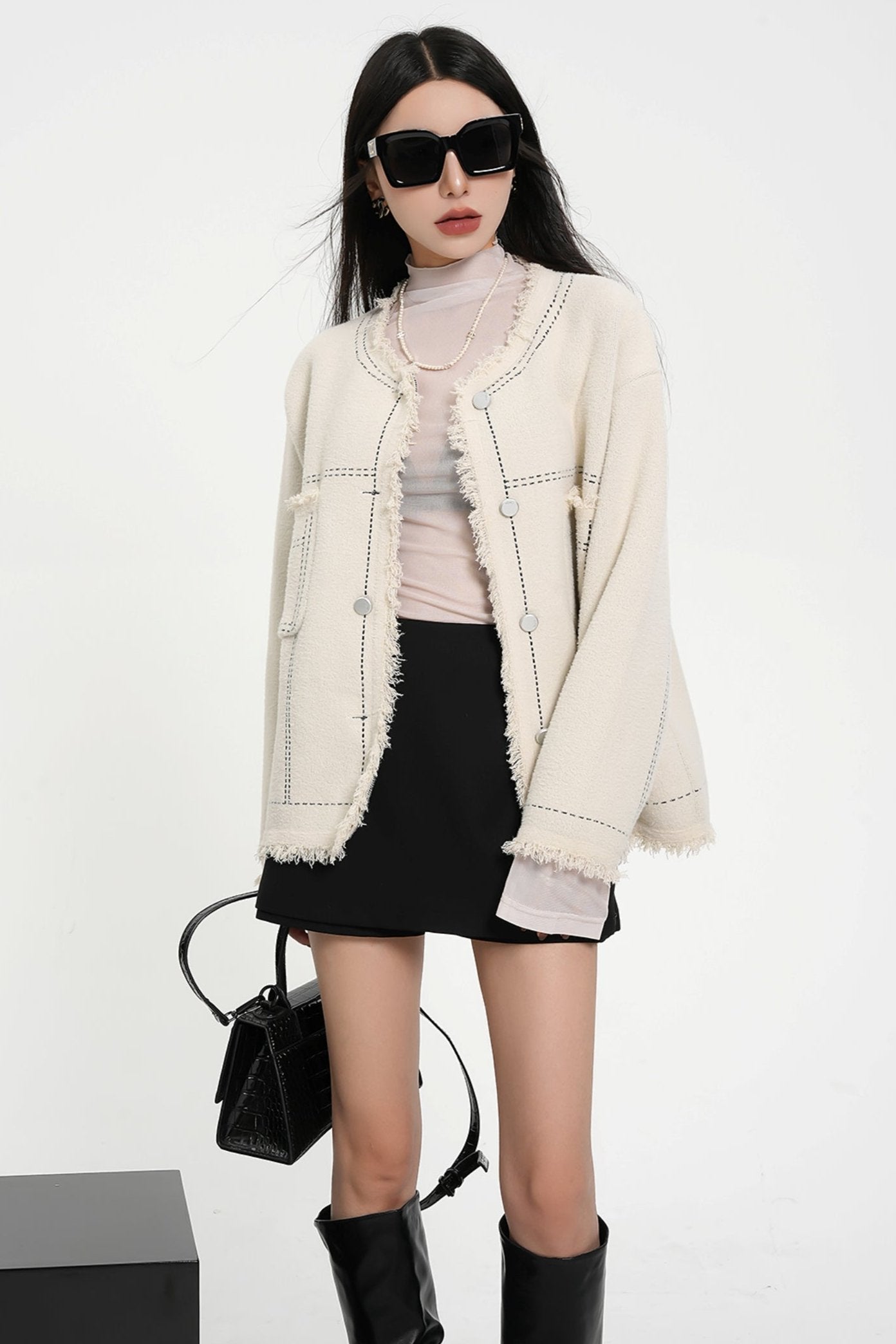 High-Quality Wool Knit Cardigan Jacket