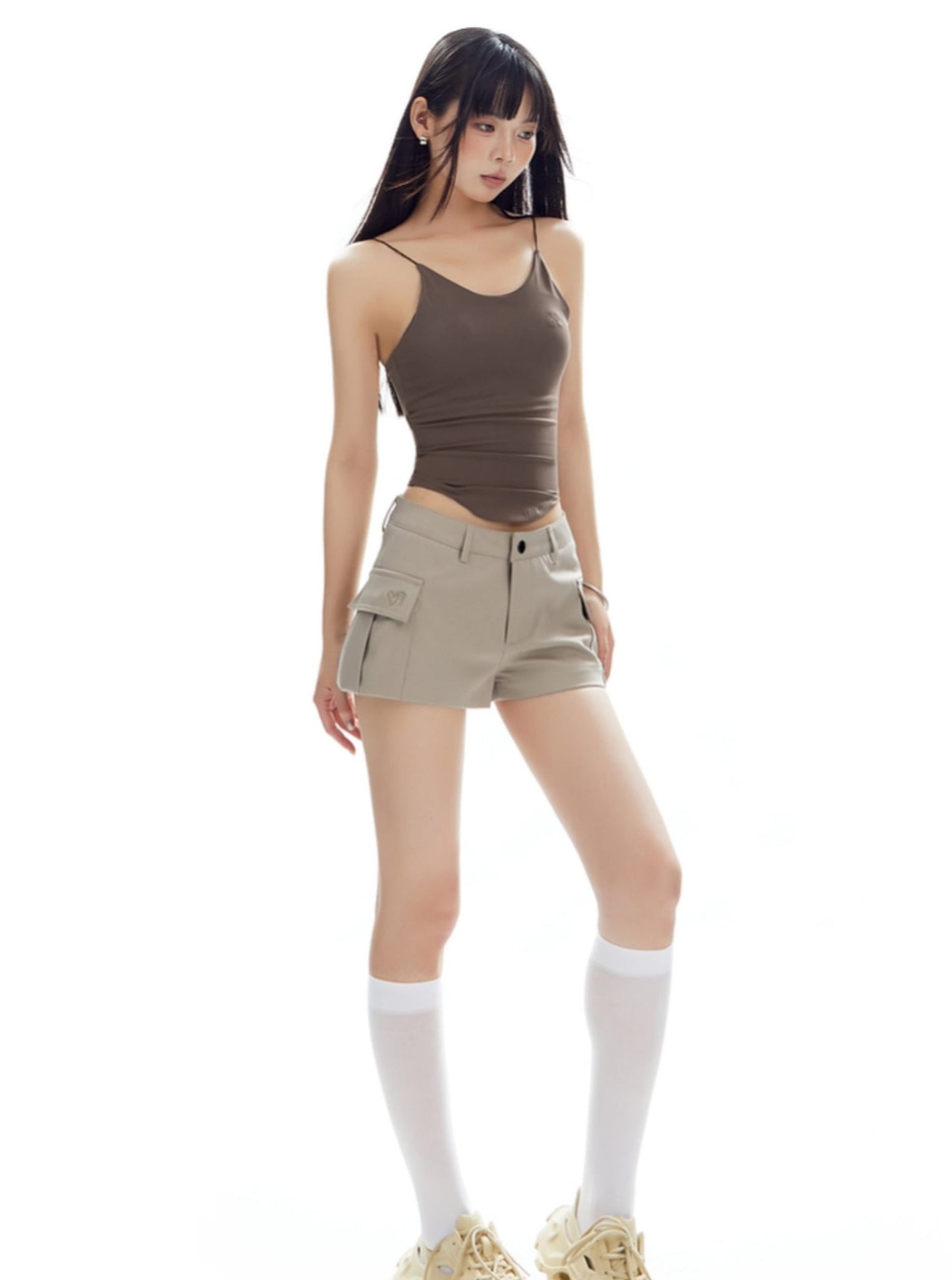 Babes Gerade Cargohose mit niedriger Taille