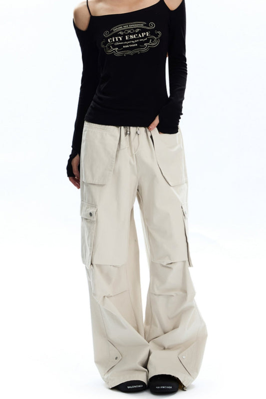 [New on September 19] APEA2024 Fall/Winter design sense niche drawstring pocket cargo pants street high street