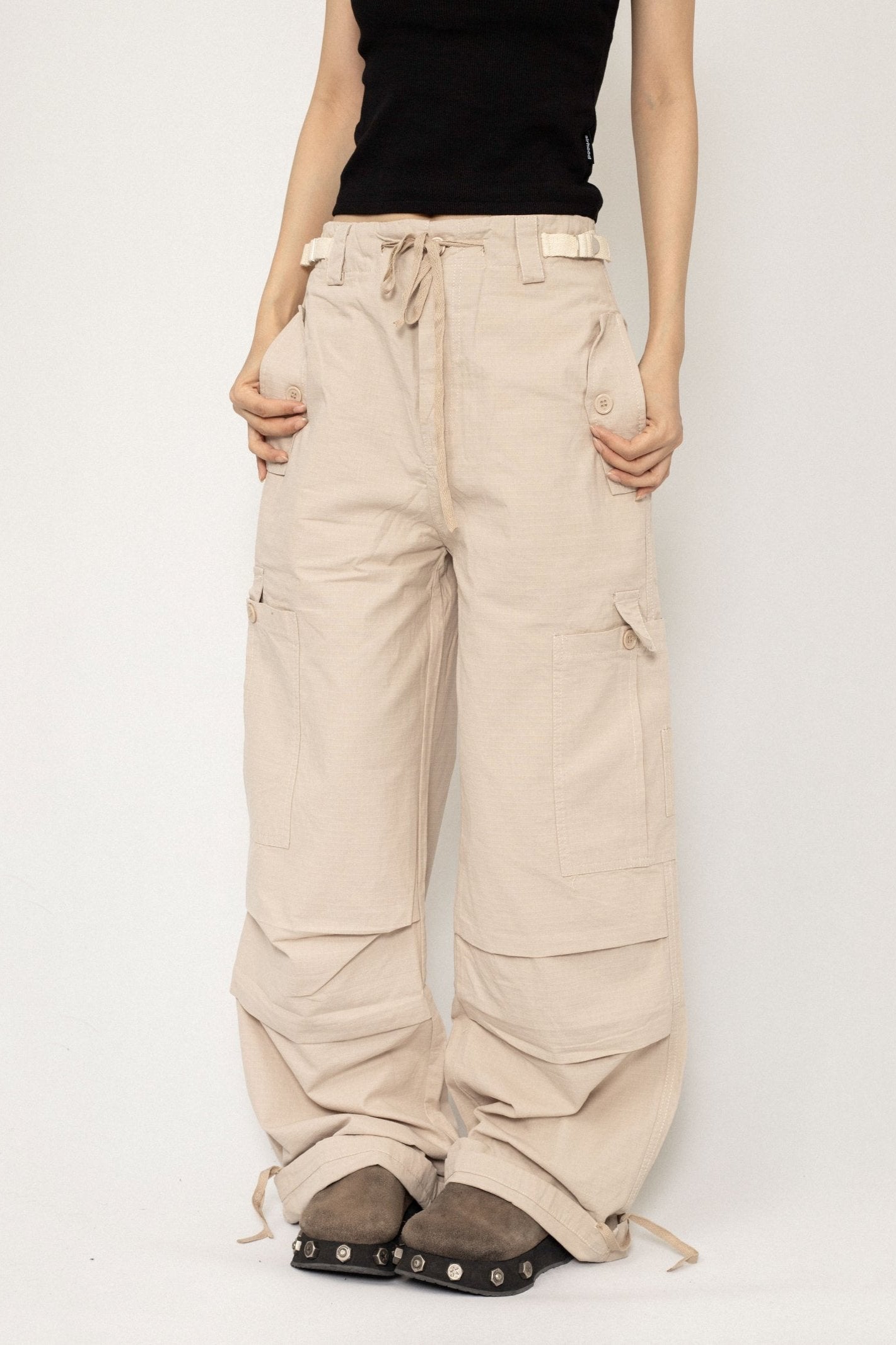 American Retro Wide-Leg Cargo Pants