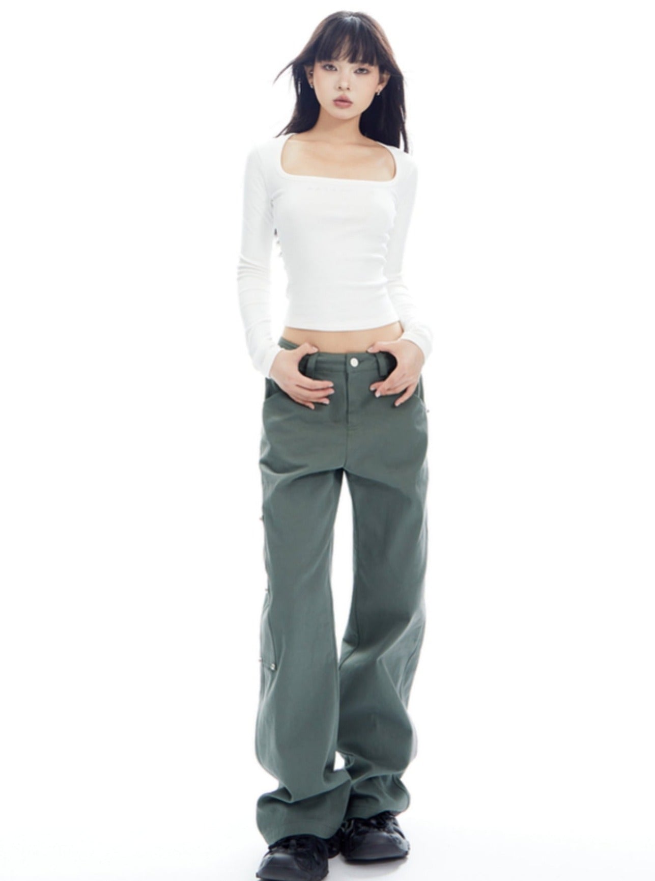 Niche Stud Straight Leg Casual Pants