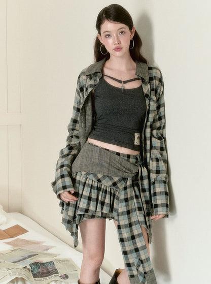 Early Fall Plaid Skirt Set-Up