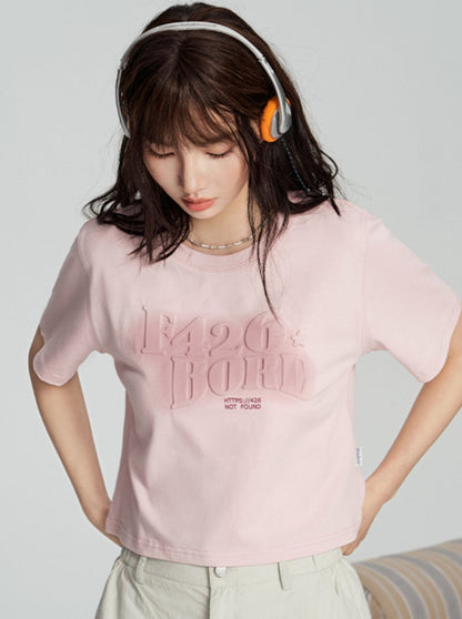 Letter Embossed T-Shirt