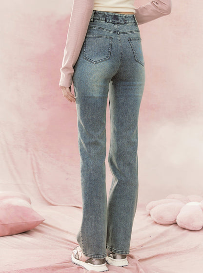 Retro bootcut slim pants