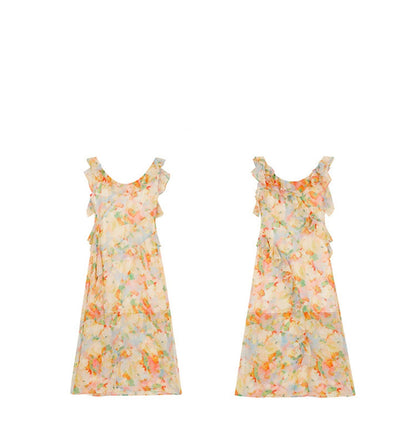 Temperament Floral Silk Dress