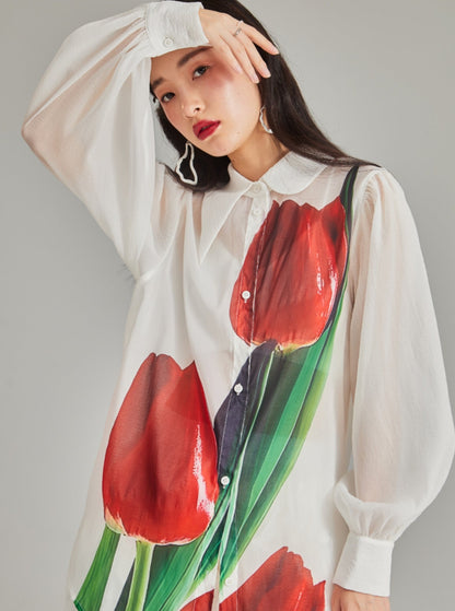 vintage semi-sheer pre-fall shirt