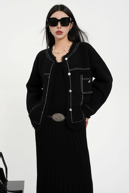 High-Quality Wool Knit Cardigan Jacket