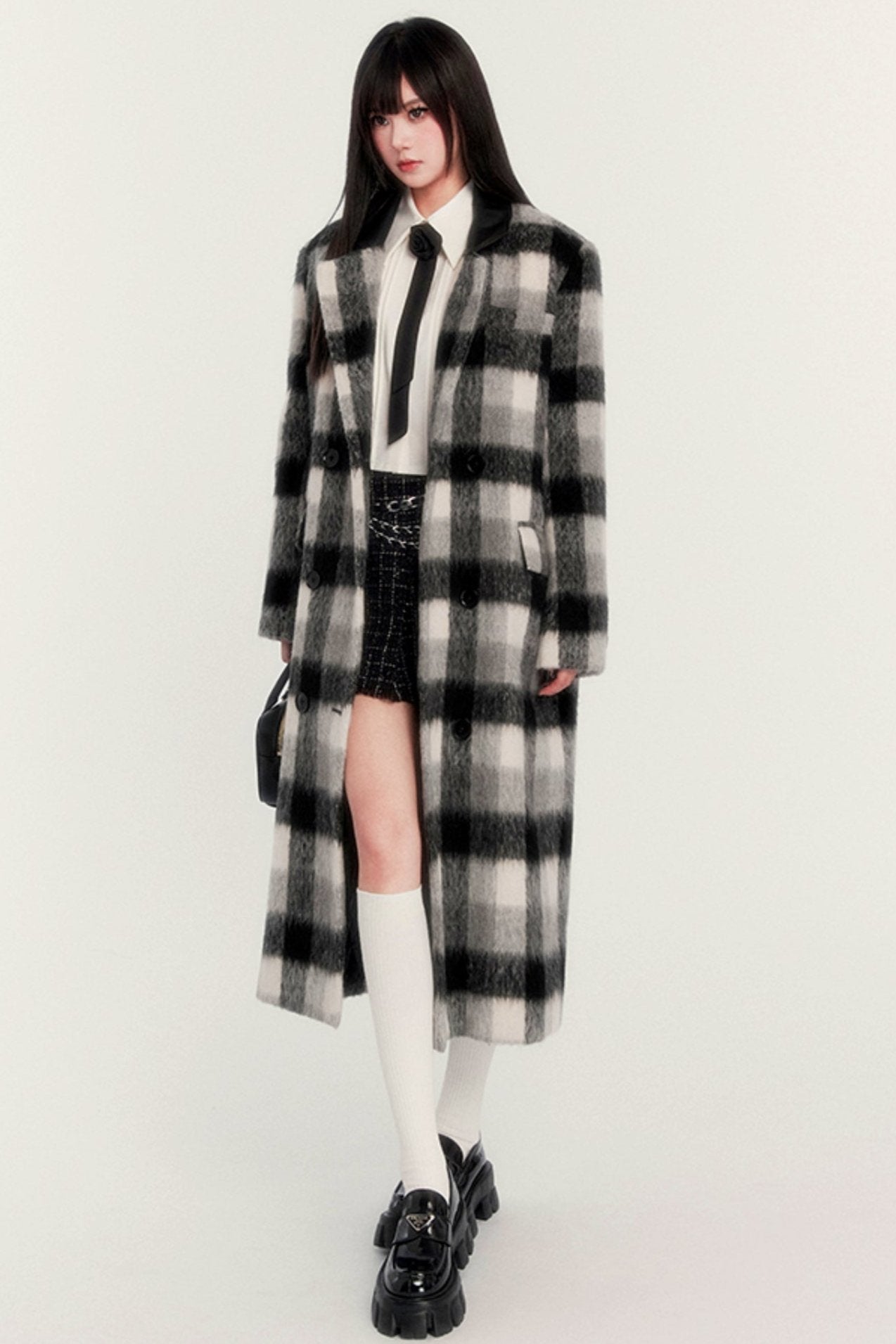 Warm Long Plaid Jacket