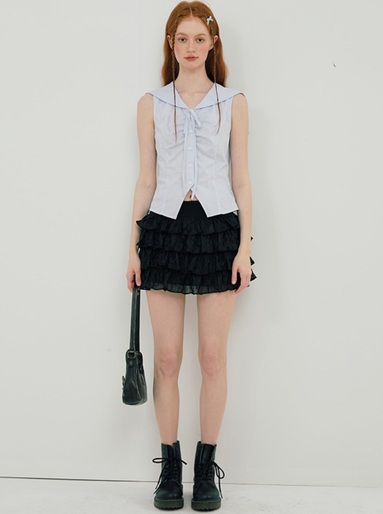 Collar Sleeveless Shirt