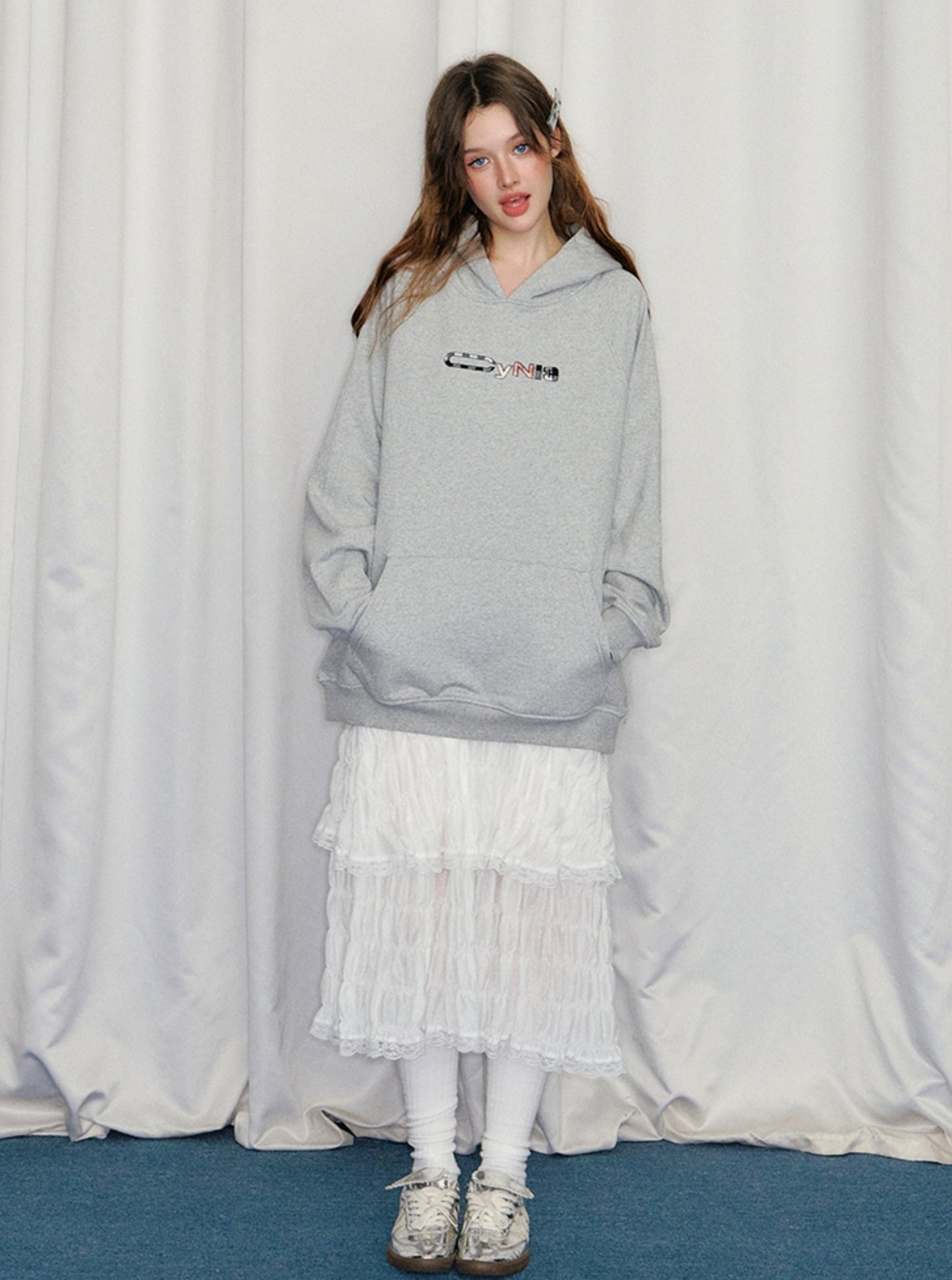 Loose Street Embroidered Hoodie Top