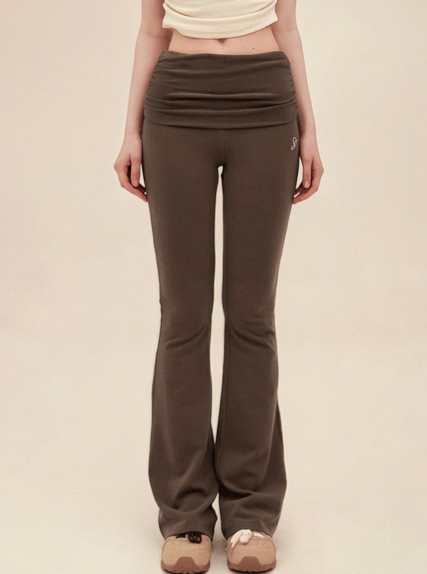 Cuffed Drape Bootcut Pants