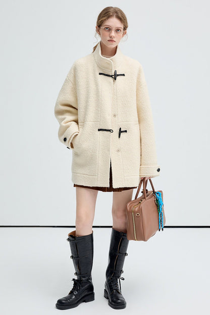 Granular Texture Wool Coat