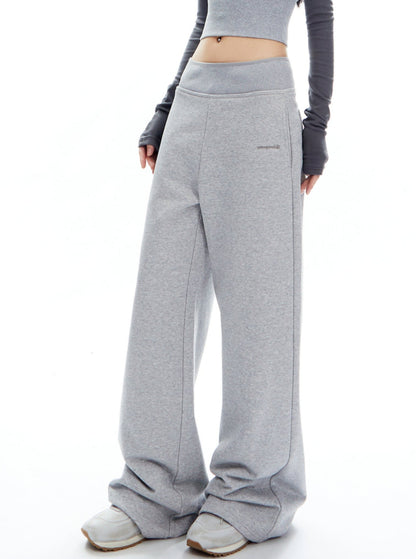 Ribbed Stitching Waistband Mop Pants