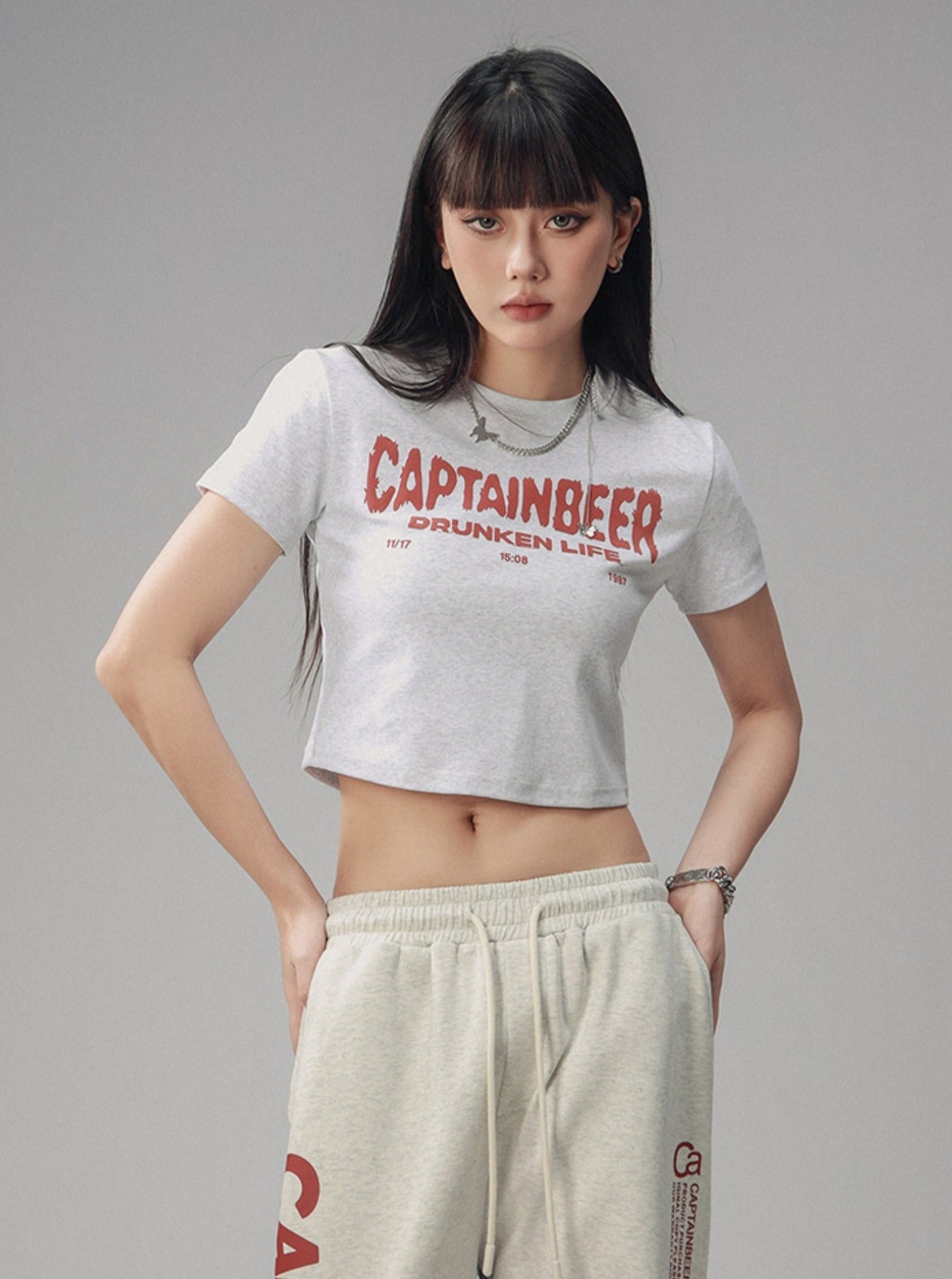 Waist Cropped Crew Neck T-Shirt