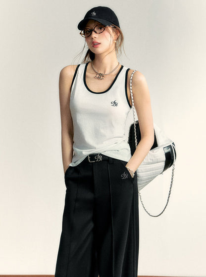 Contrasting Sleeveless Vest Top