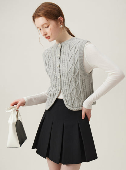 Knit Sweater Vest Jacket