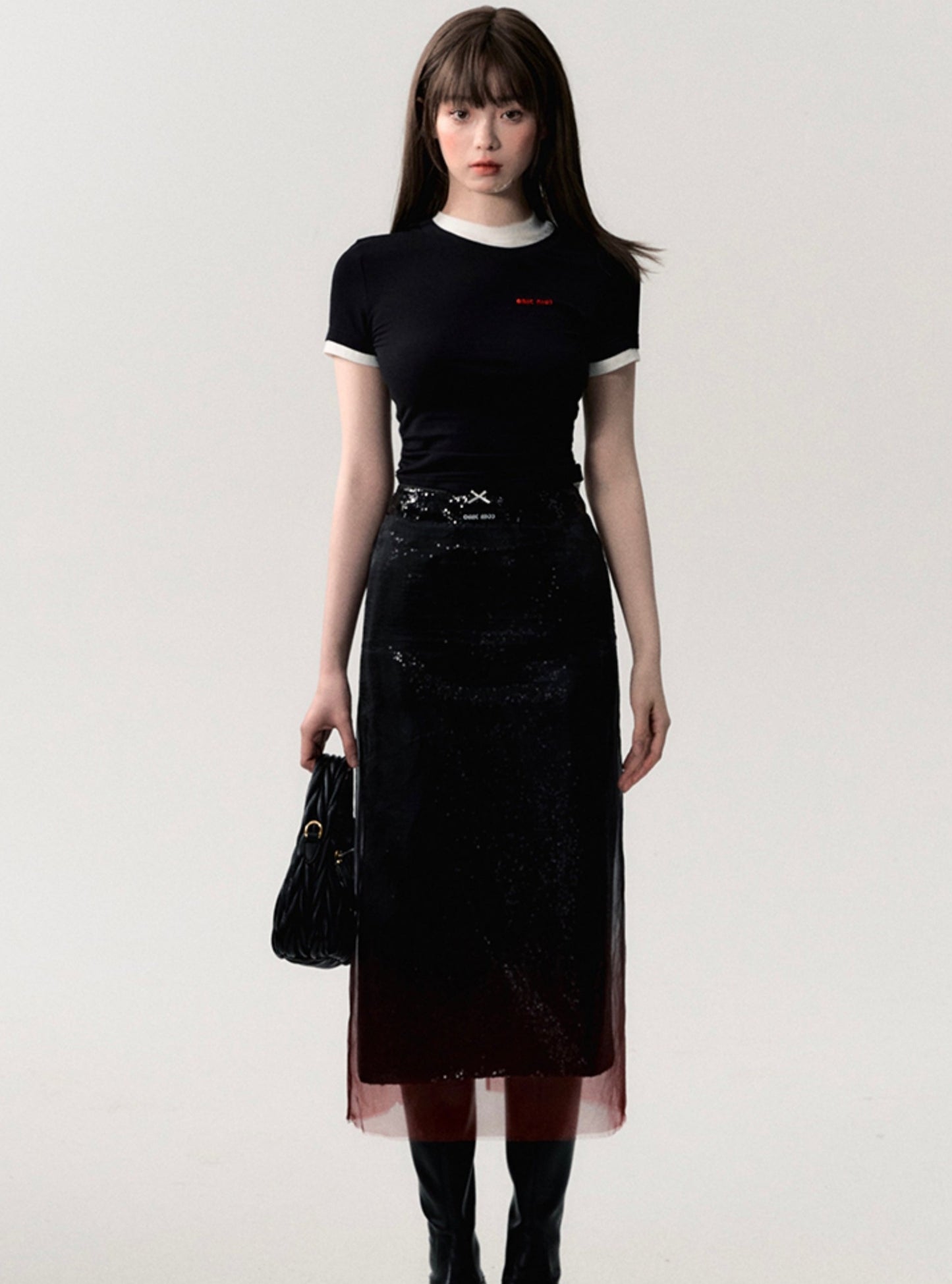 Summer Skin-Friendly Sequin Skirt