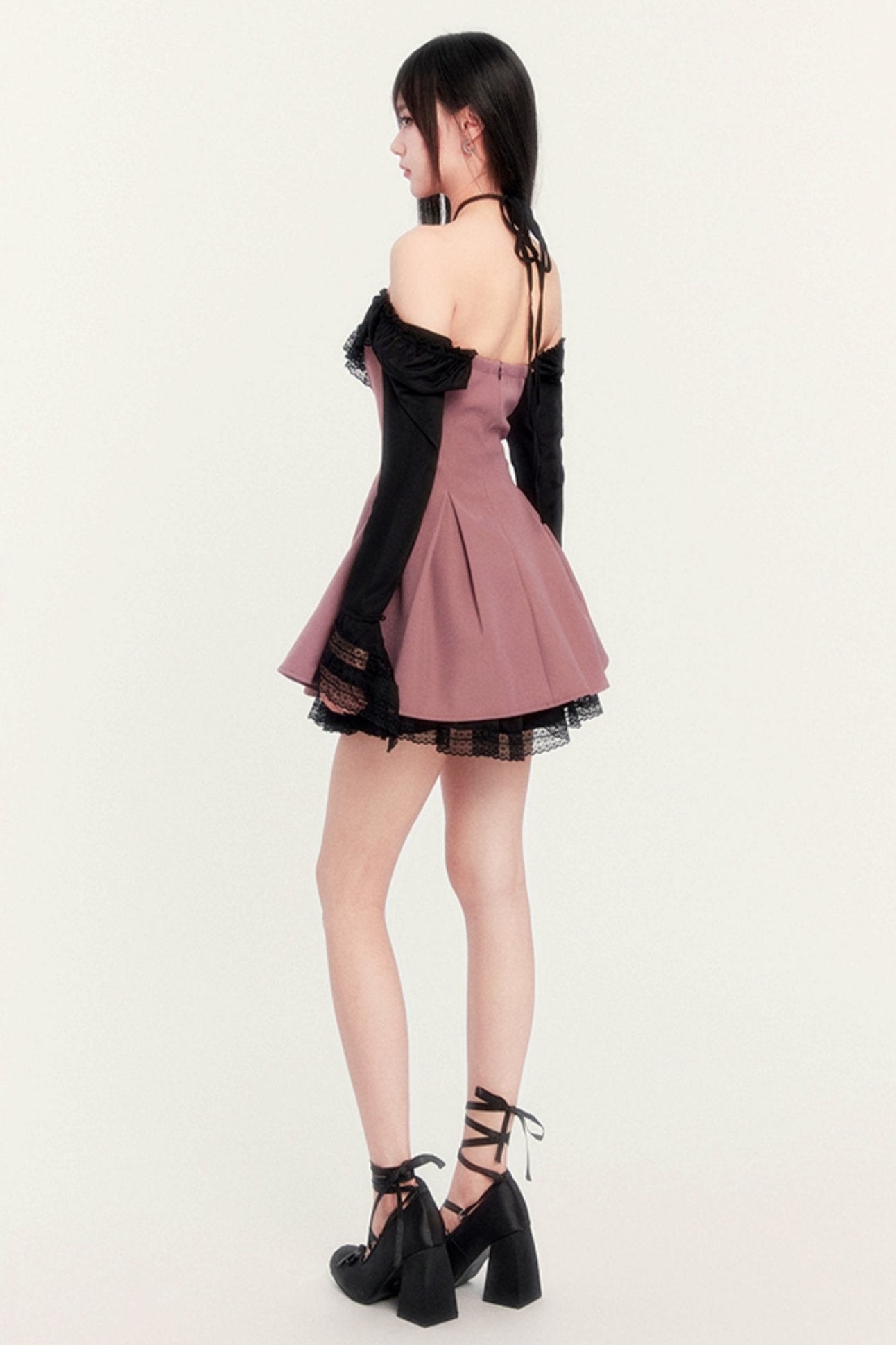 Cinched Waist Puff Sleeve Tulle Dress