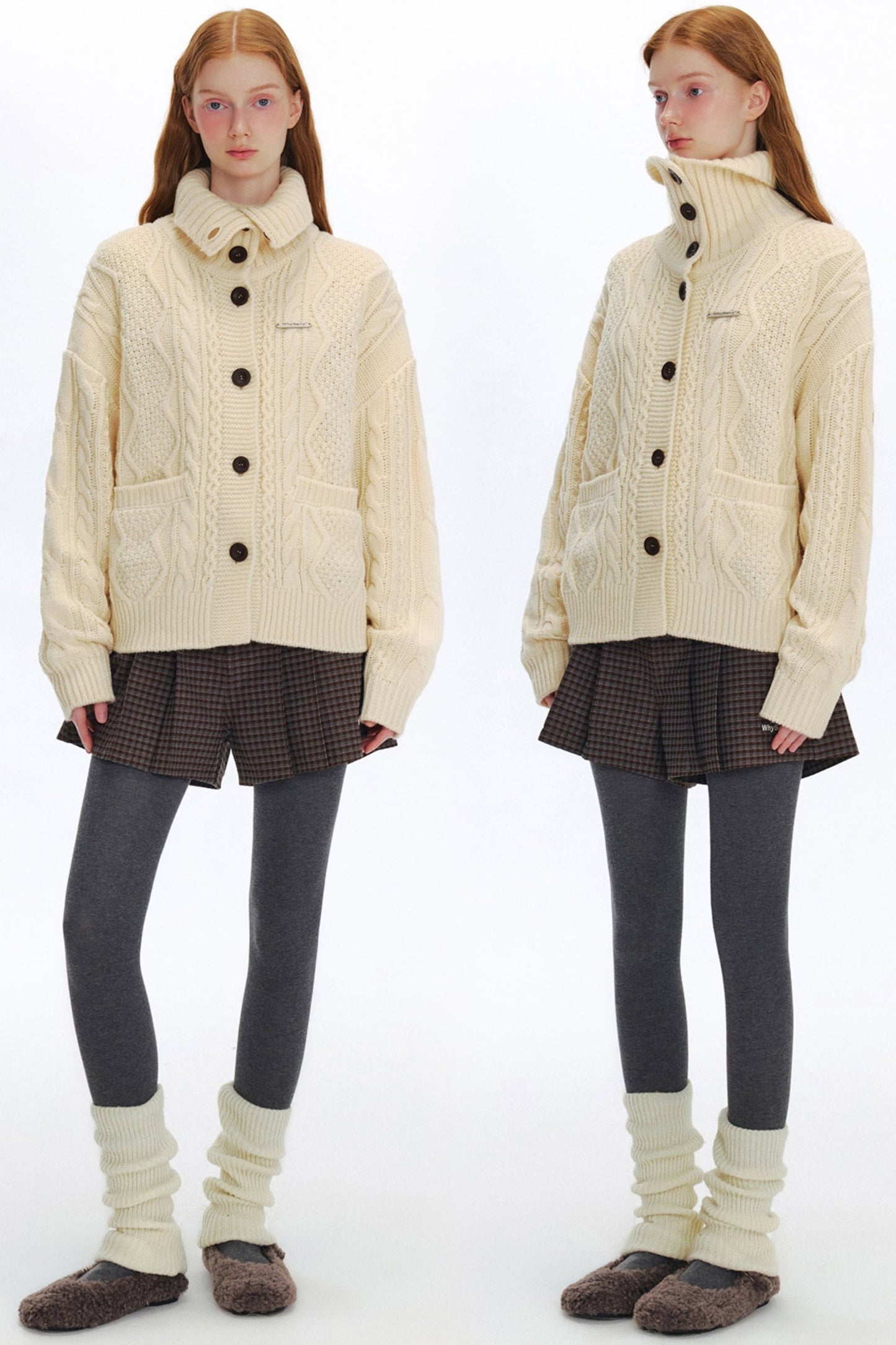 Long Autumn Contrasting Knit Sweater