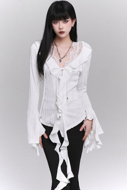 Ghost Girl Korean White Shirt Design Top