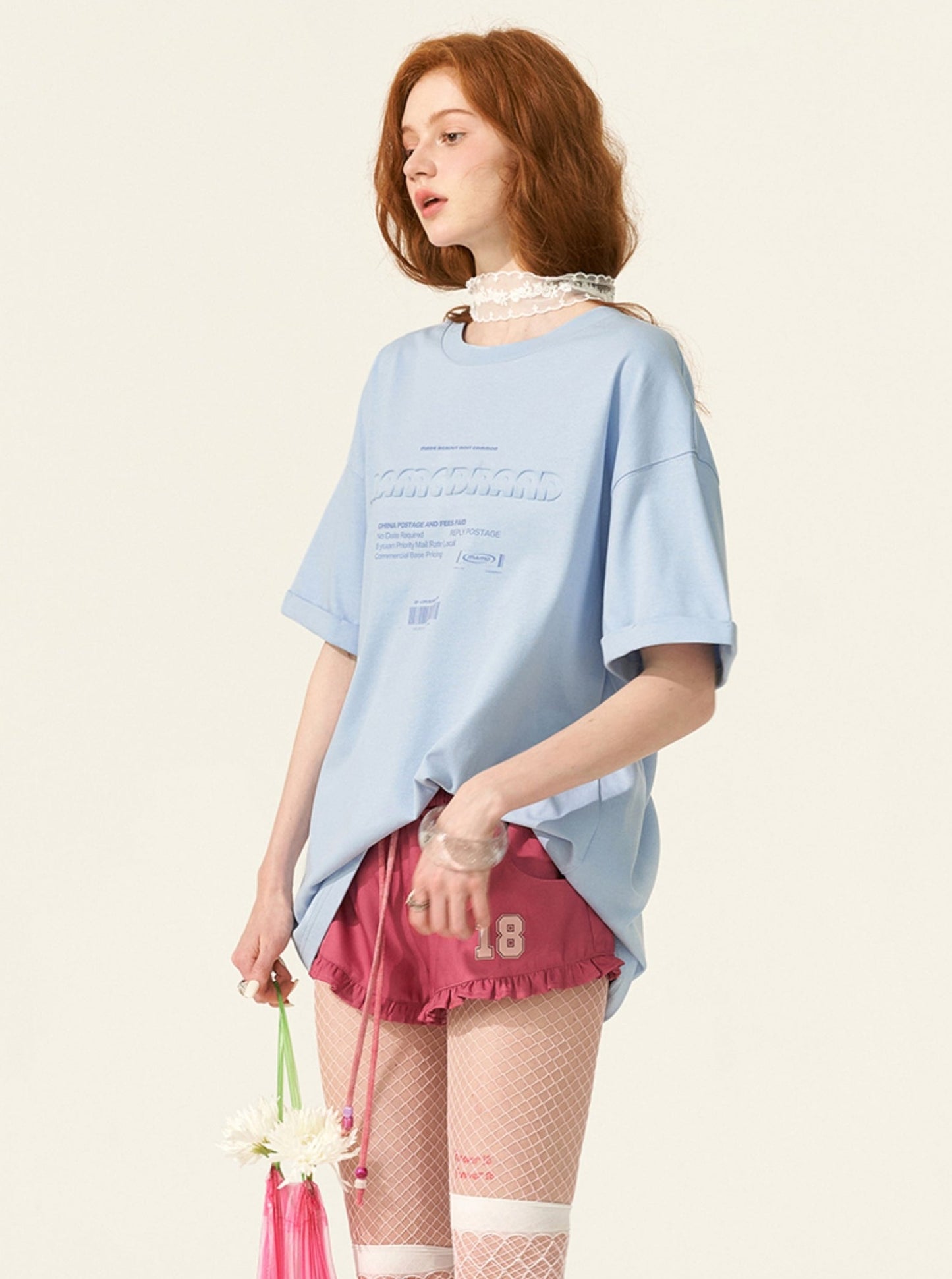 Embossed Letter Loose Top