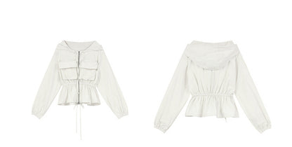 White Loose Sunscreen Workwear Jacket