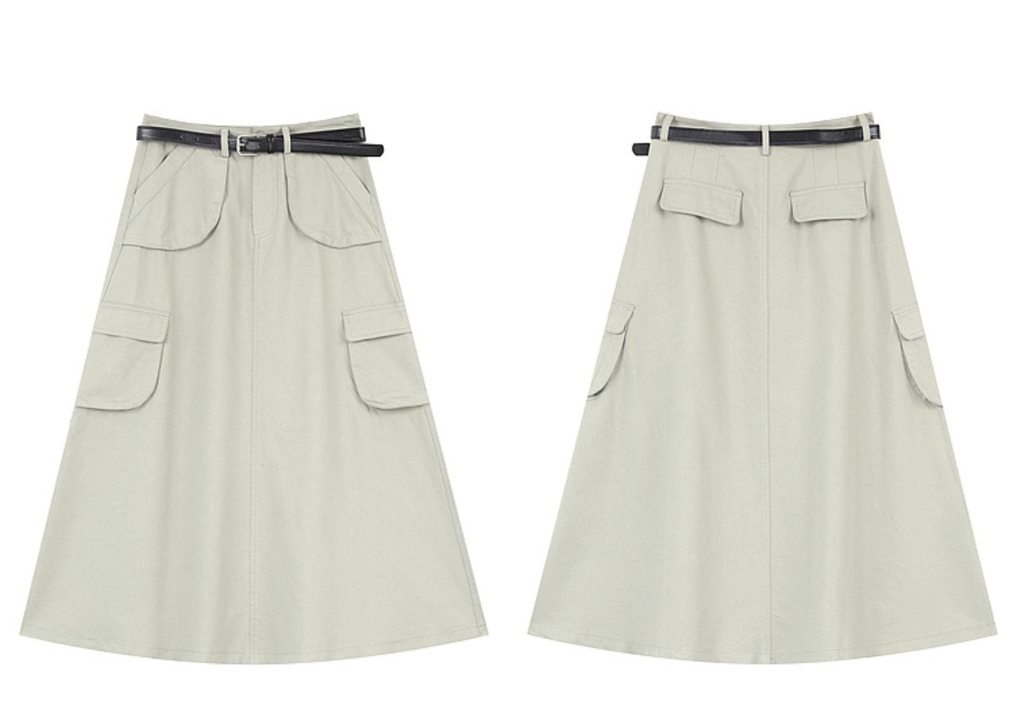Cargo Pocket A-Line Skirt