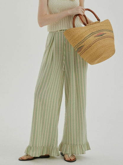 Vintage Stripe Cropped Pants