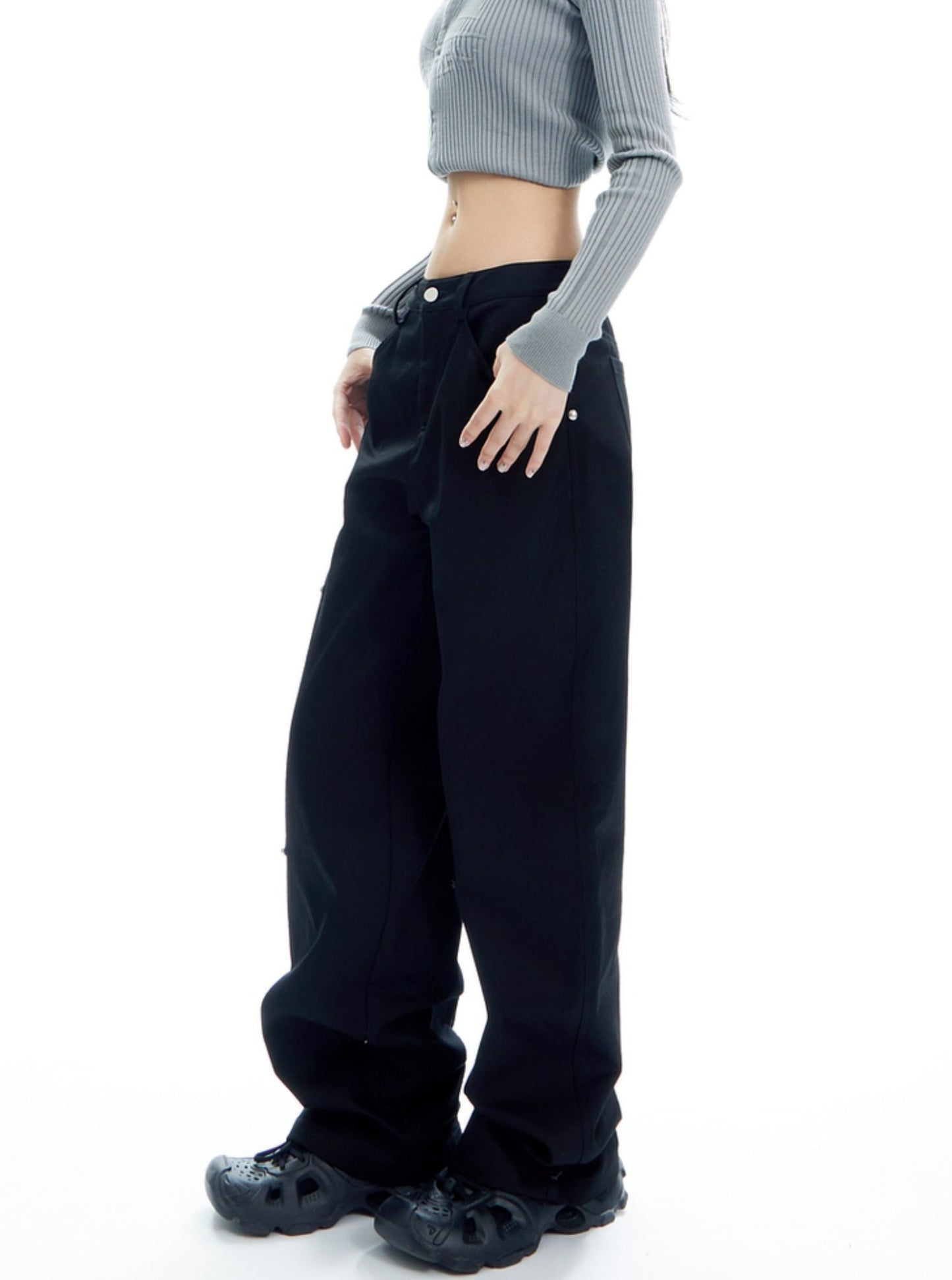 Niche Stud Straight Leg Casual Pants