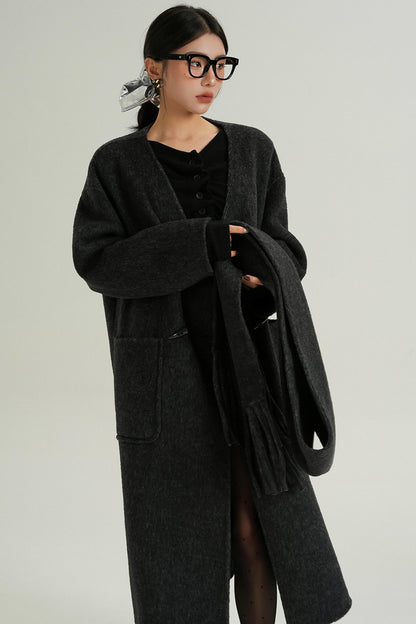 Reversible Tweed Horn Button Coat